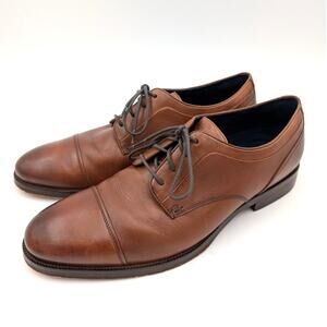 Cole Haan Carnegie Cap Toe Oxford Dress Shoes Men's Leather Brown US10M EU43